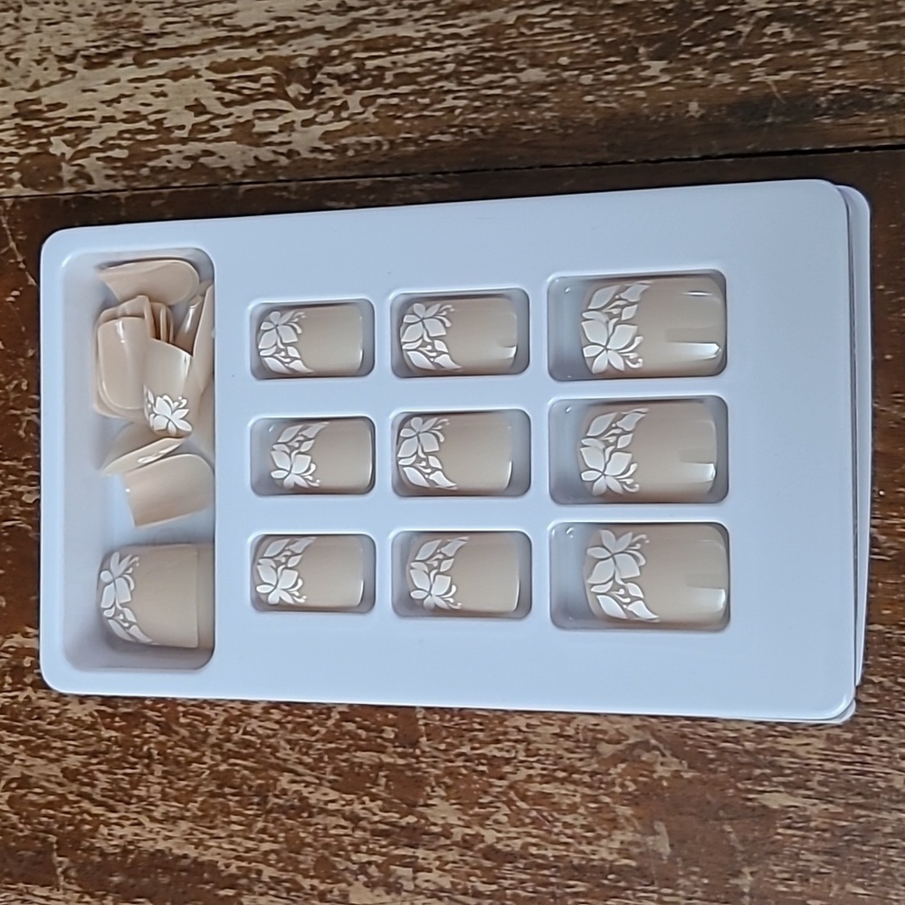 2/$16 Floral French Manicure Press On Nails - Picture 3 of 12